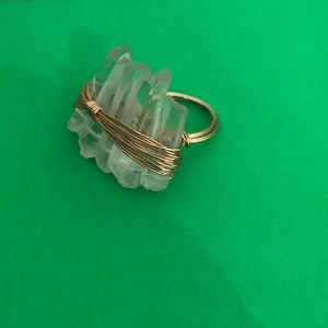 Healing raw Crystal Ring